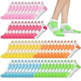 30 Pairs Ankle Socks for Women Cotton Low Cut Tab Socks Women No Show Athletic Sock Breathable Lightweight Colorful Sock for Running Casual Size 9-12