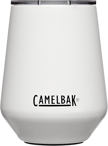 CamelBak Horizon Vaso de vino de 12 onzas, acero inoxidable aislado, tapa trimodo, color blanco
