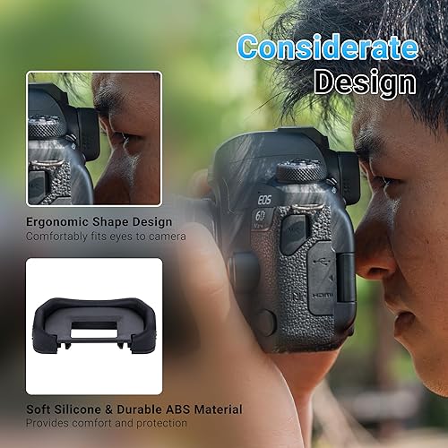 Miniatura 32 de JJC Paquete de 2 oculares para cámara Canon EOS Rebel T6 T7 T5 T3 T100 4000D SL3 SL2 SL1 T8i T7i T6s T6i T5i T4i T3i T2i T1i XSi XTi XT XS cámara