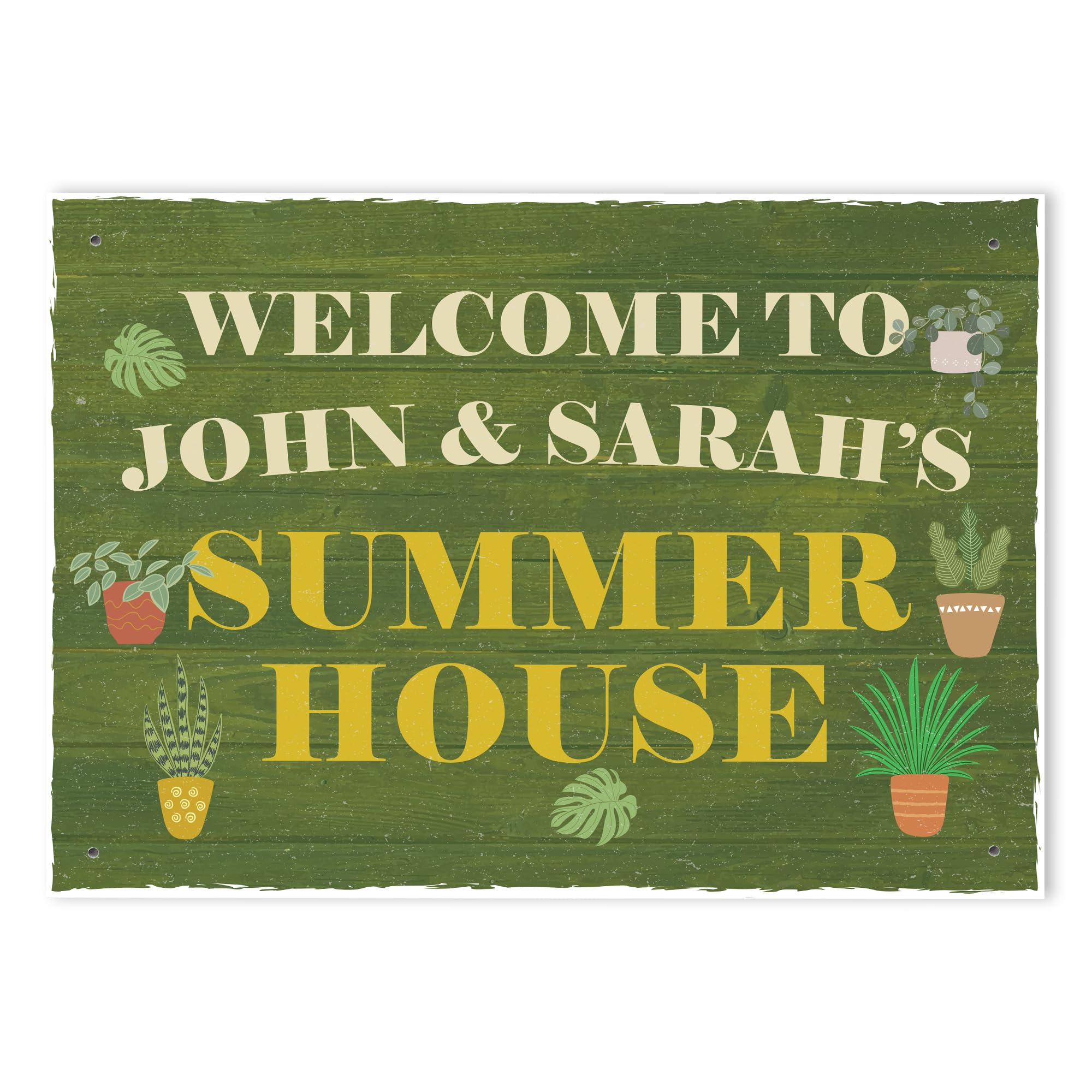 Red Ocean PERSONALISED Any Names Summerhouse Sign Garden Shed Sign Garden Sign For Outdoor Summerhouse Plaque Summerhouse Accessories Friendship Gifts