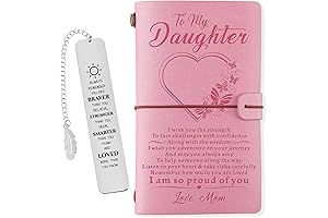 Easter Gift for Daughter - PU Leather Journal from Mom with Stainless Steel Bookmark