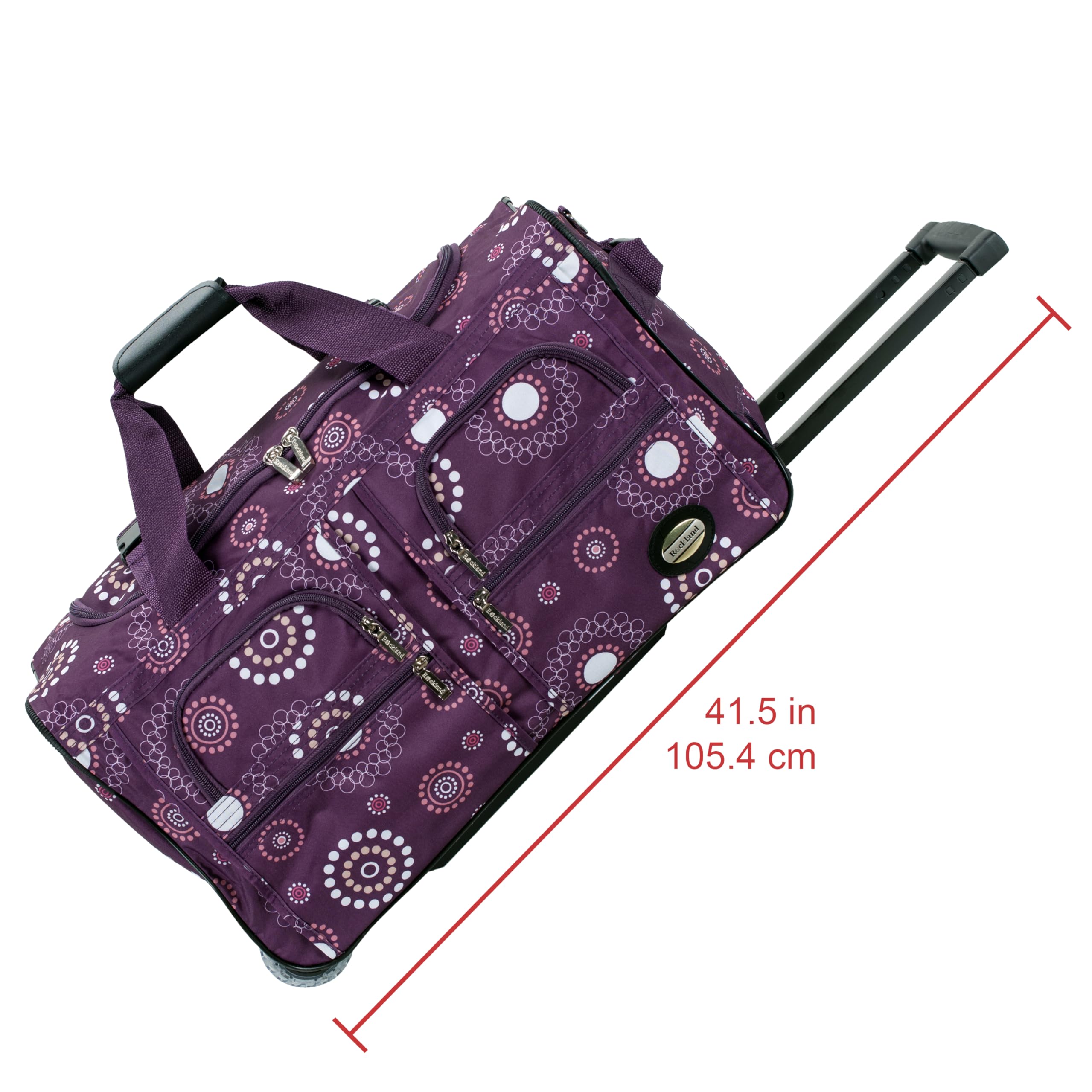 Rockland Sac de Sport à roulettes, Perle Violette, 55,9 cm (22"), Sac de Sport à roulettes