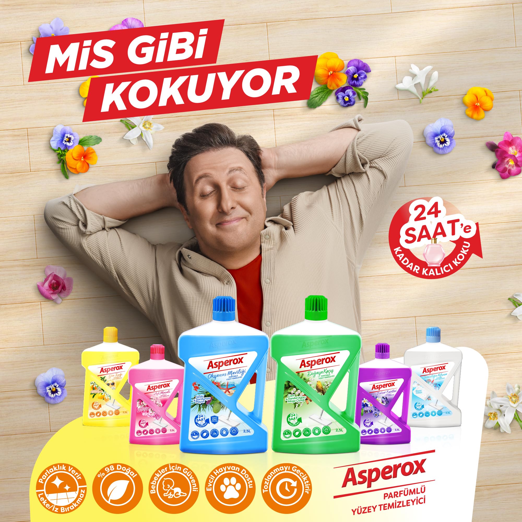 Asperox Aşk Masalı Yüzey Temizleyici Manolya & Frezya 1000 ml (6 paketi)