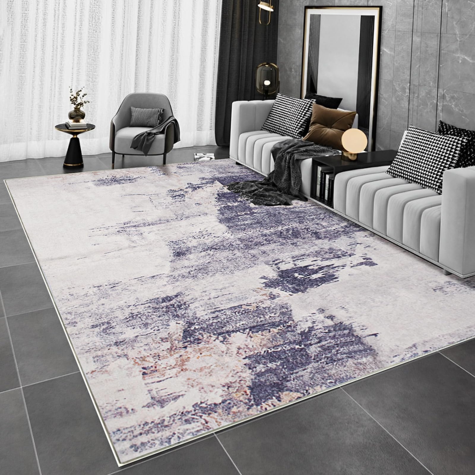 Tapis de salon lavable et antidérapant grand format 160x230cm pour chambre