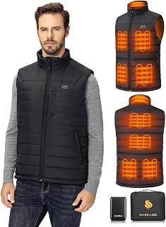 Men's Heated Vest with 16000mAh Battery, 9 Zones, 3 Heat Levels