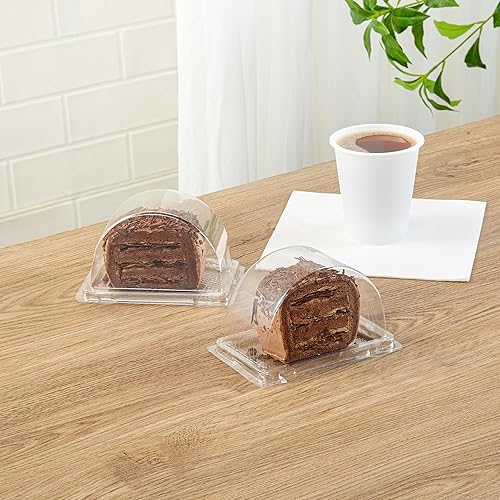 Miniatura 6 de Restaurantware - Cajas de pastel de 13 onzas, 100 contenedores desechables de rollo suizo para tartas - con tapas, semicírculos, recipientes de