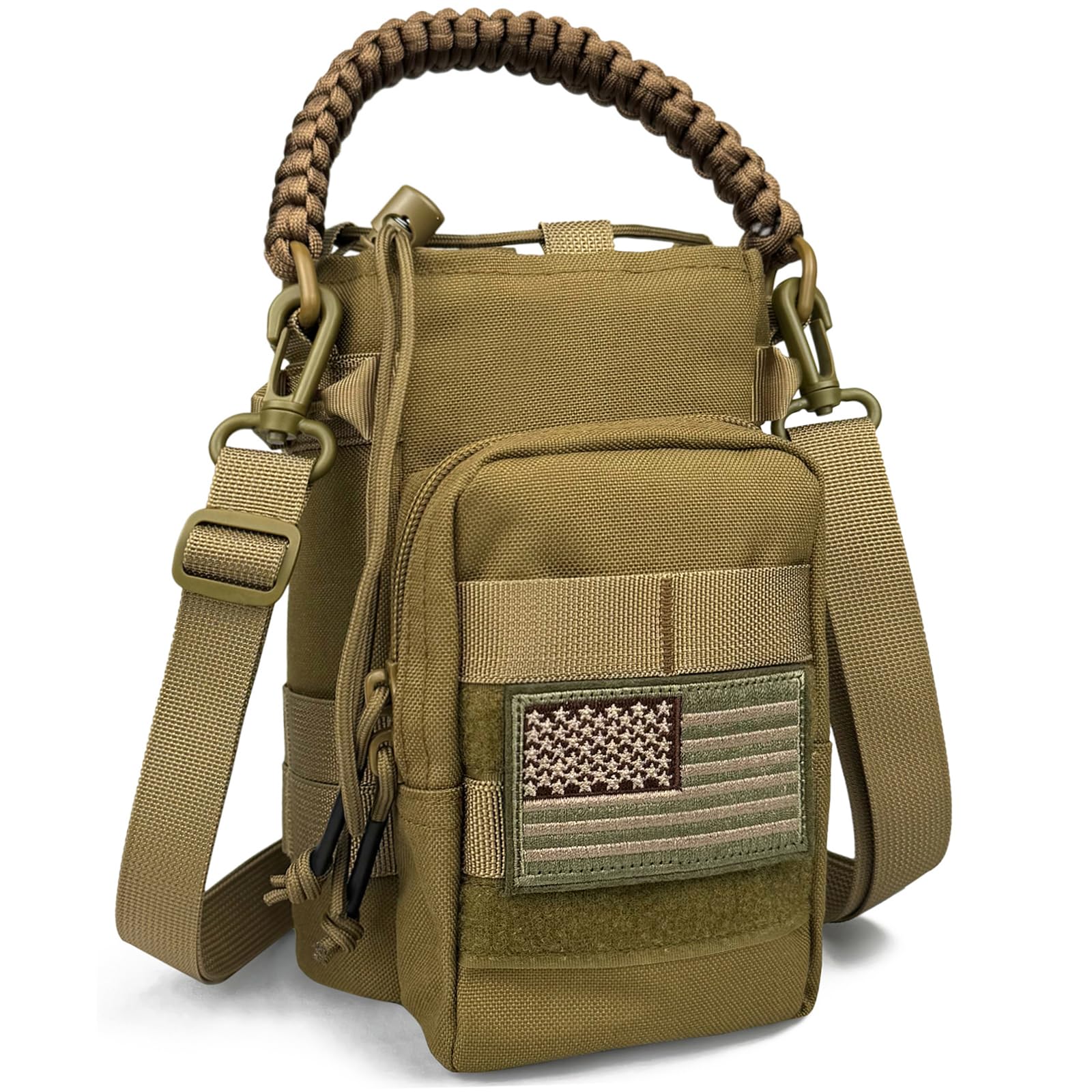 DEFUNX Water Bottle Sleeve - Water Jug Holder with Strap Cross-Body Bottle Carrier with MOLLE System Tactical Military Style Bag