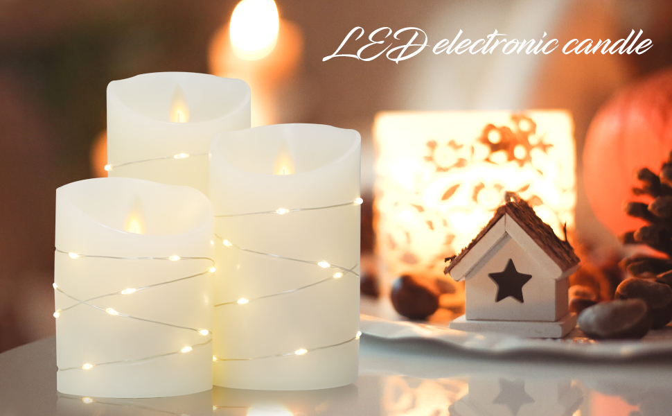 Yinuo Candle Candele a LED con funzione timer, fiamma