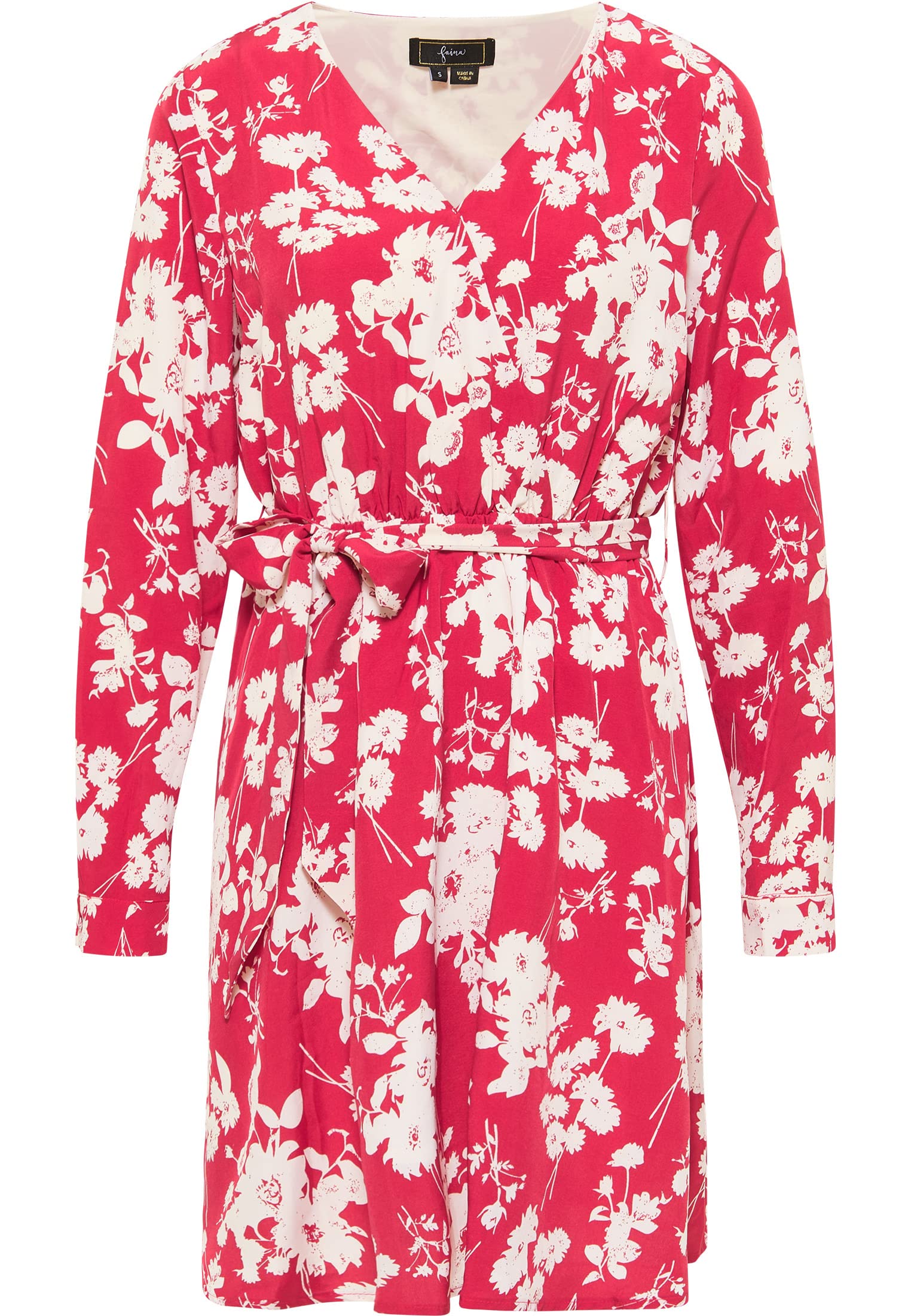 SIDONA Women's Midi Dress with Floral Print 19223064-SI01, Red White, M, Floral Print Midi Dress, M