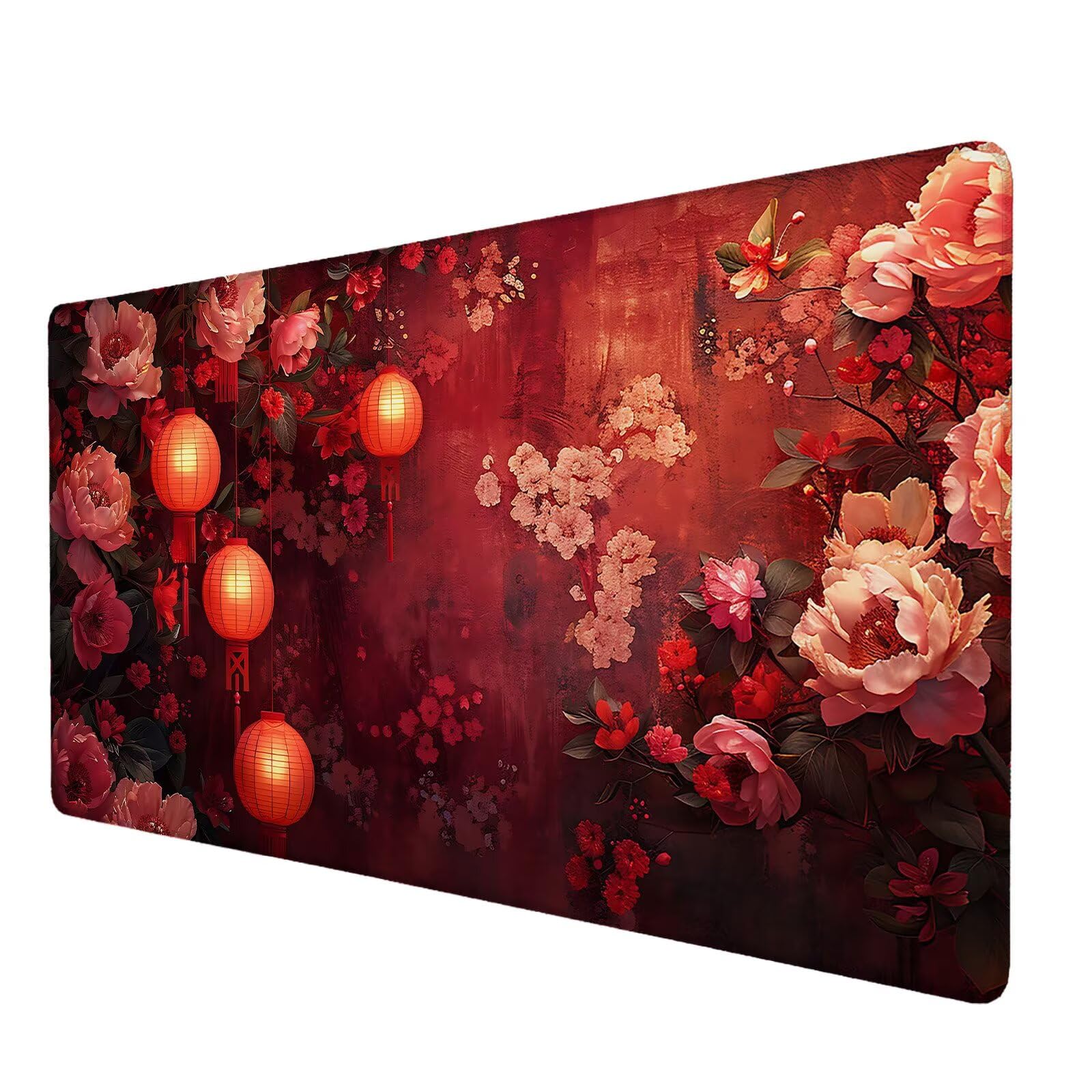 Czerwona podkładka pod mysz, duża podkładka pod mysz 900 x 400 mm, Japonia podkładka pod mysz do gier, podkładka na biurko ze zszytymi krawędziami, podkładka pod mysz do klawiatury, podkładka pod mysz