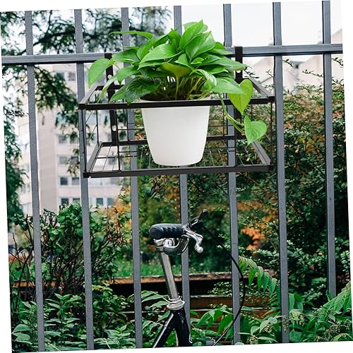 Miniatura 5 de MERRYHAPY 1 juego de soporte de flores de hierro forjado para colgar plantas de cocina, estante para especias, macetas, balcón, macetas, estante
