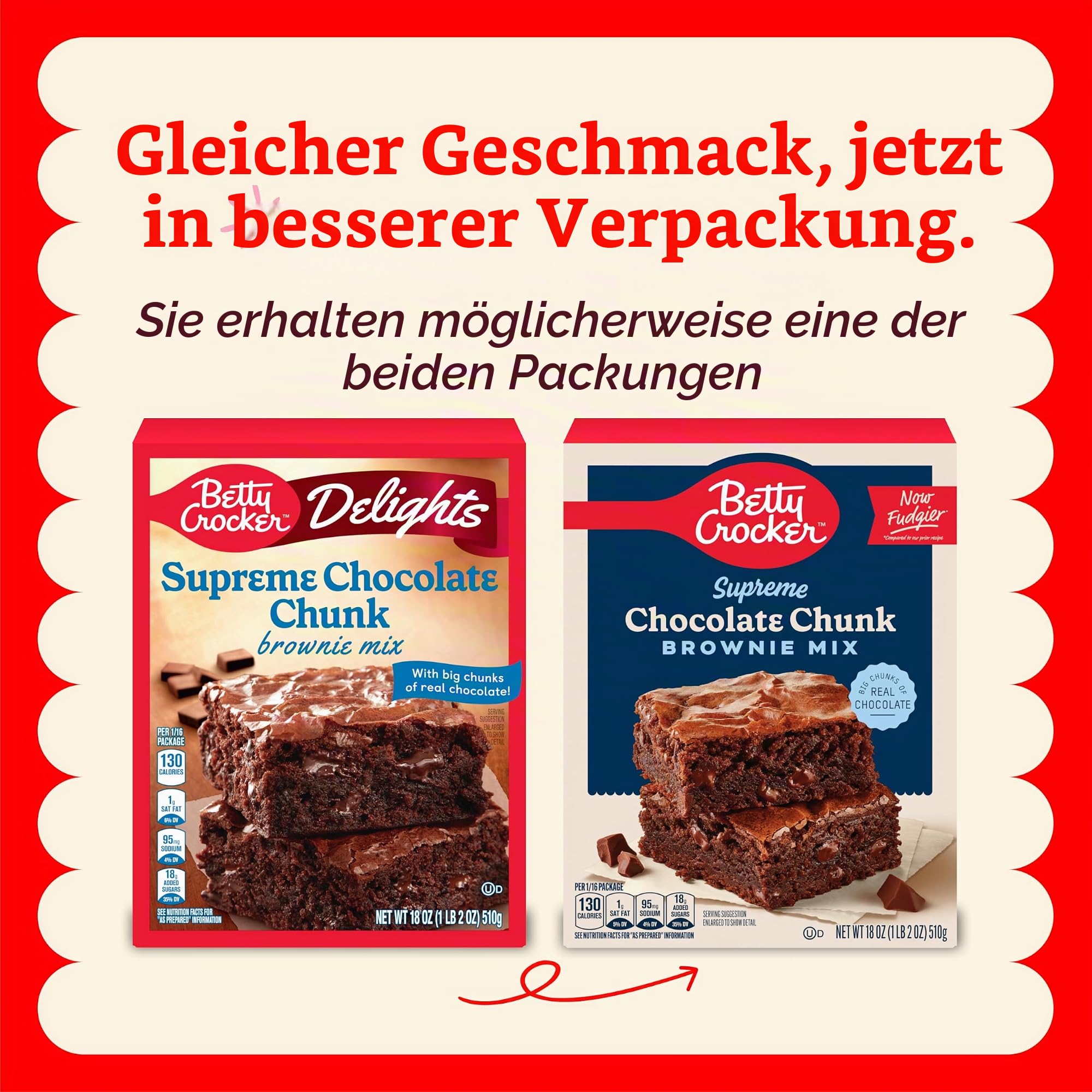 Betty Crocker Supreme Brownie Mix, Chocolate Chunk, 510 g