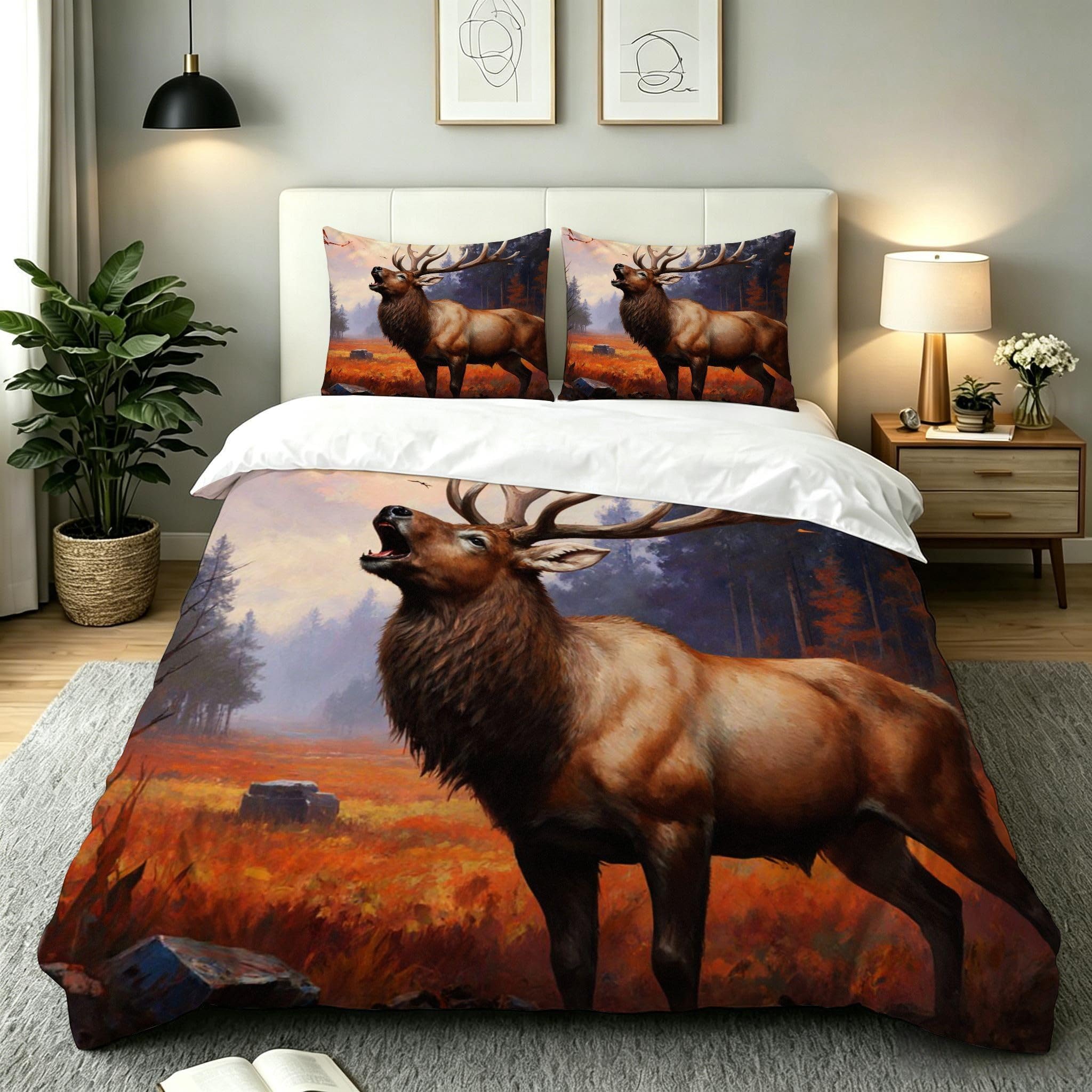 Parure de couette 220x240 élan 3D ensemble de literie 3 pièces