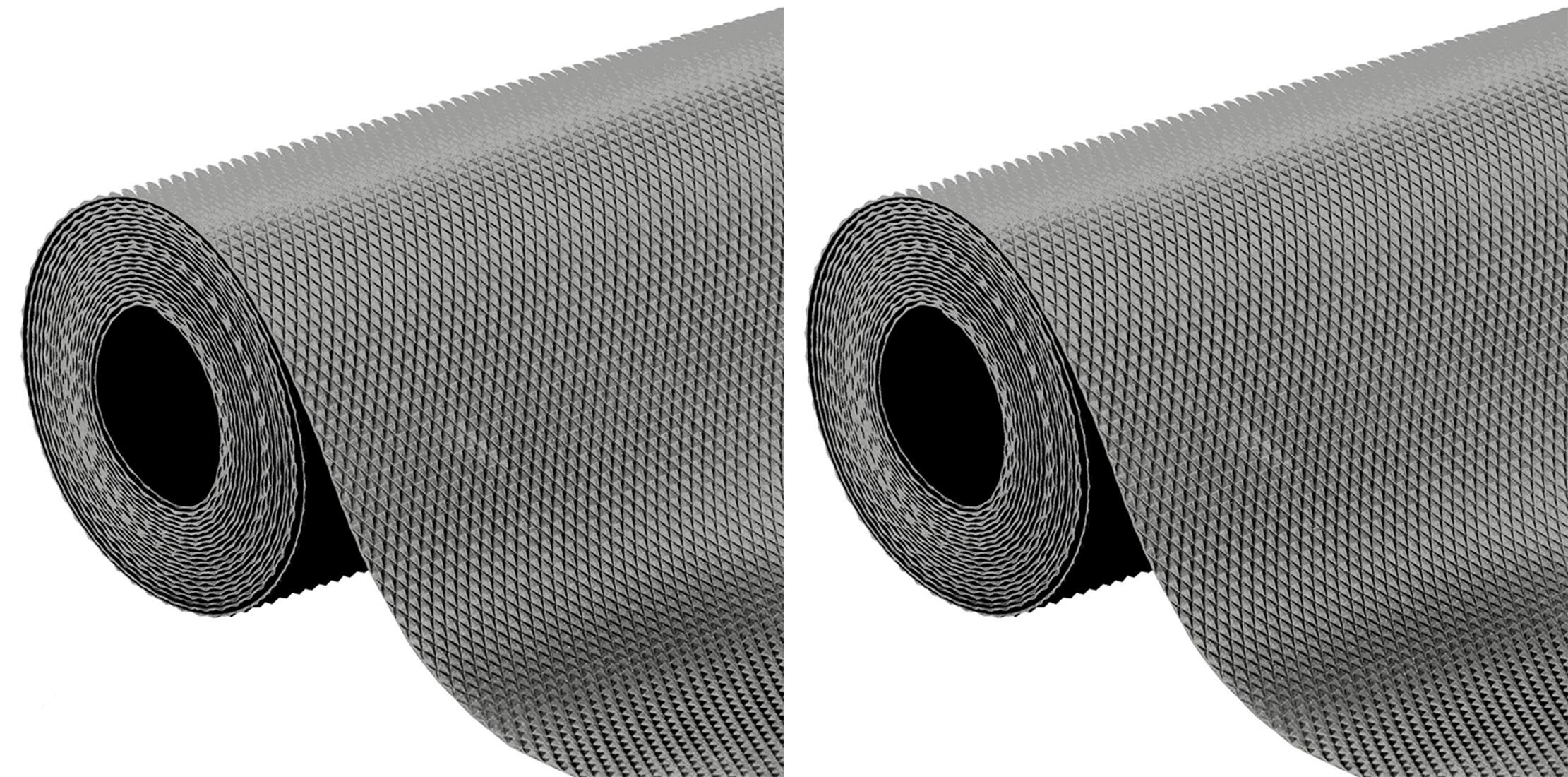 Kuber Industries CTKTC45447 Lot de 2 tapis antidérapants multi-usages texturés en losanges, taille 45 x 300 cm (rouleau de 3 mètres, gris)