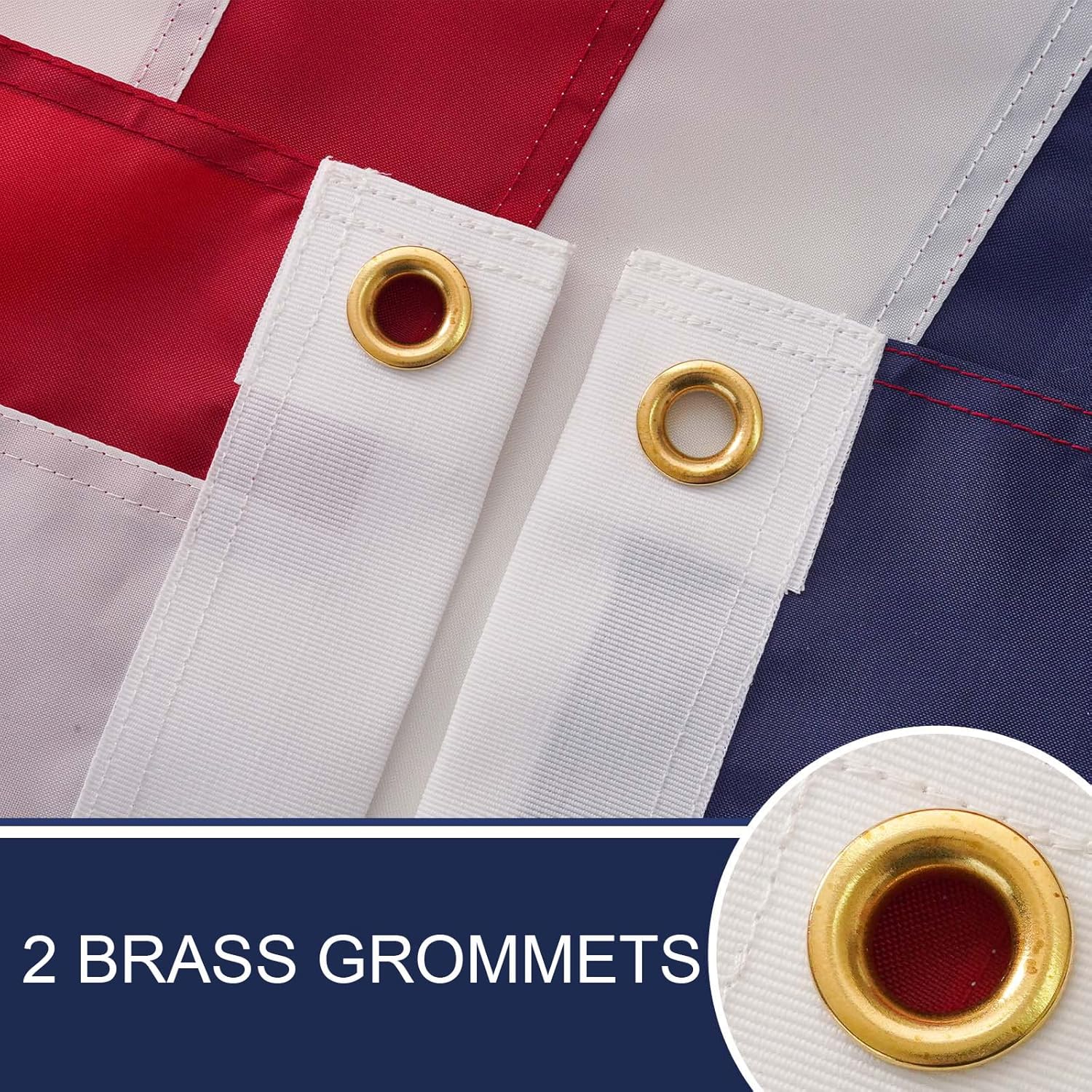 Bradford American Peace Flag 3x5 ft for Outdoors, Embroidered USA Civil Peace Sign Flag, Double Sided United States American Peaceful Flags with 2 Brass Grommets