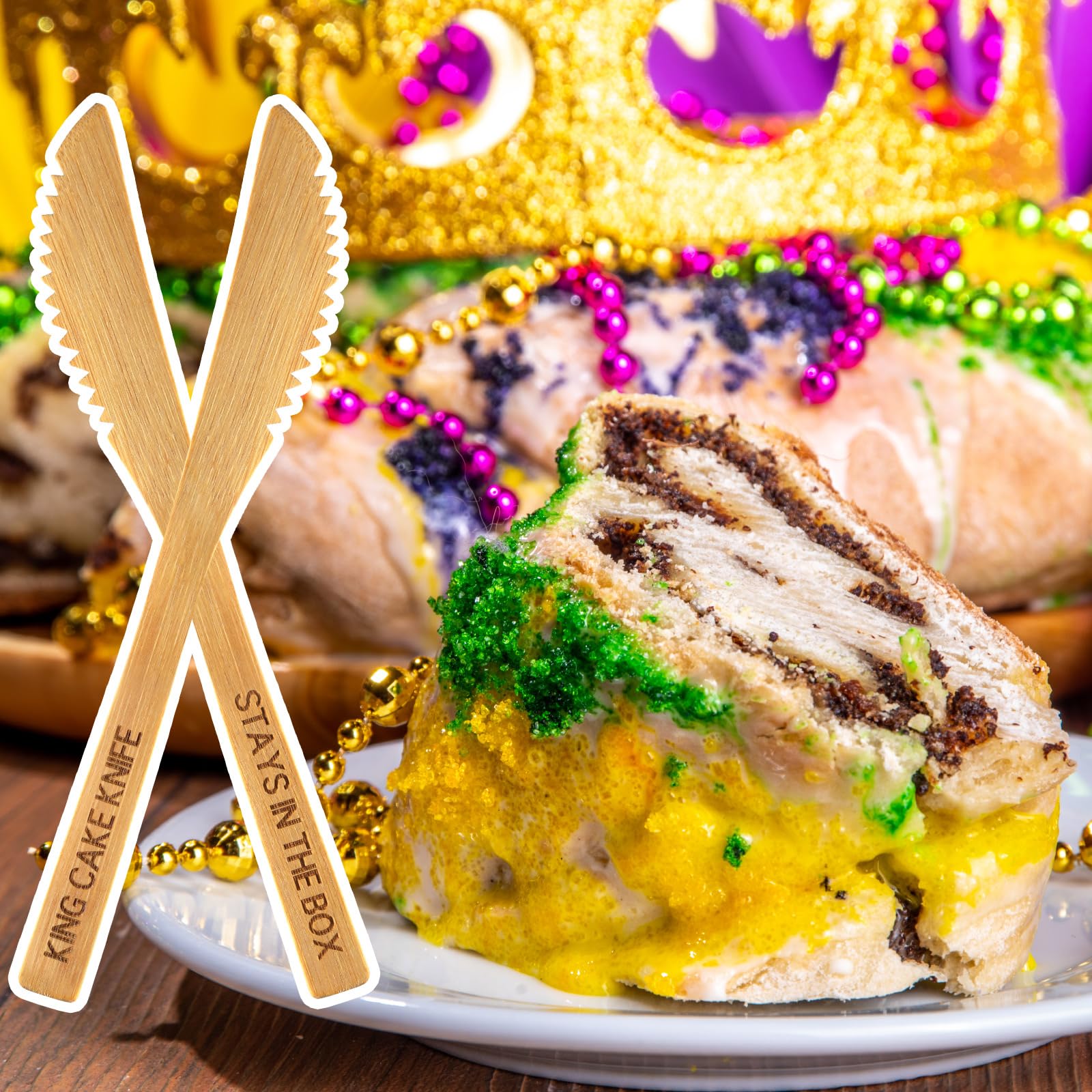 Mardi Gras King Cake Knives - 30 Pack -7