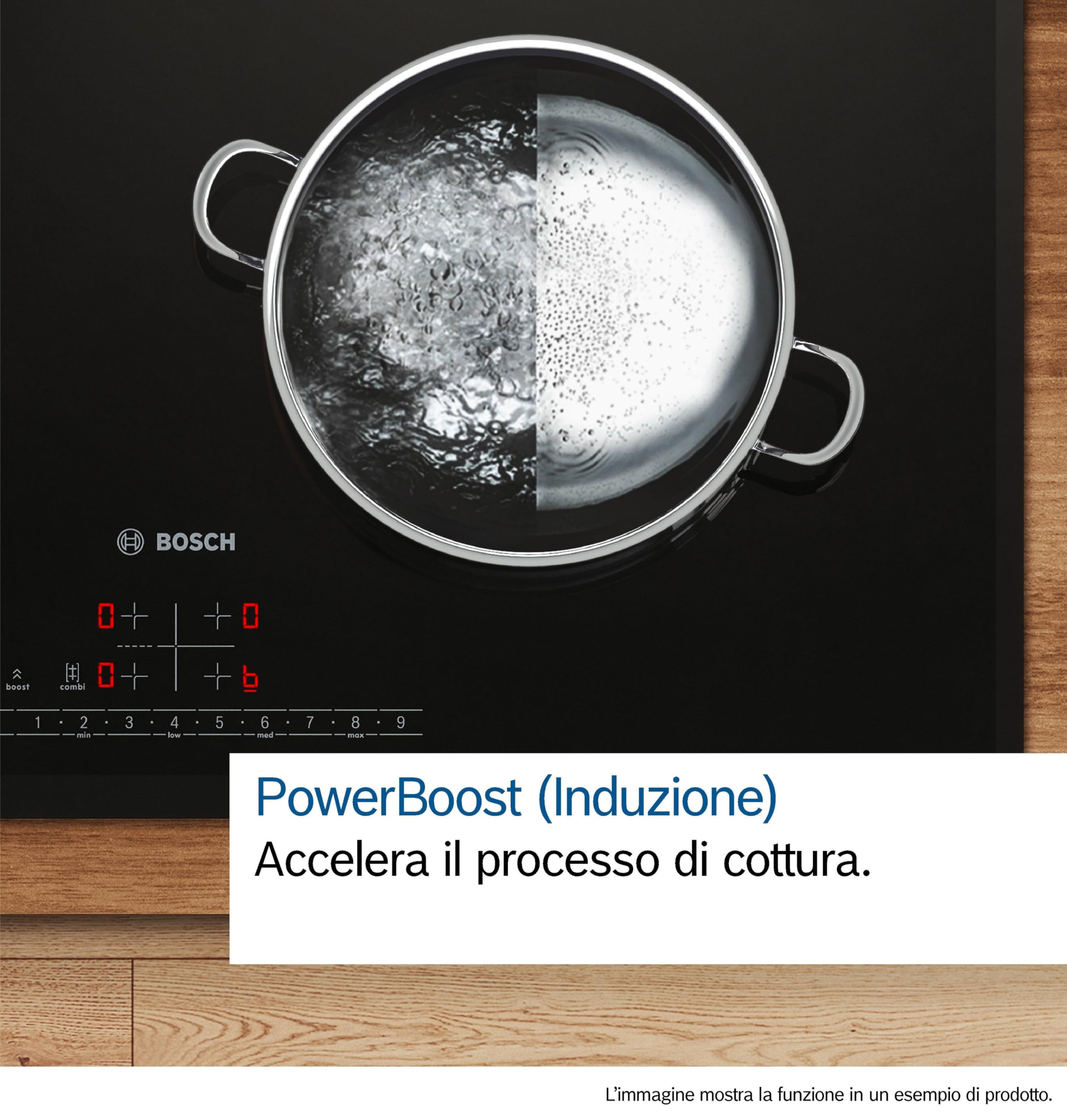Bosch PIX631HC1E Serie 6, Piano Cottura a Induzione, FlexInduction: più Flessibilità, DirectSelect, PerfectFry plus, Home Connect, senza Cornice, Nero, 60 cm