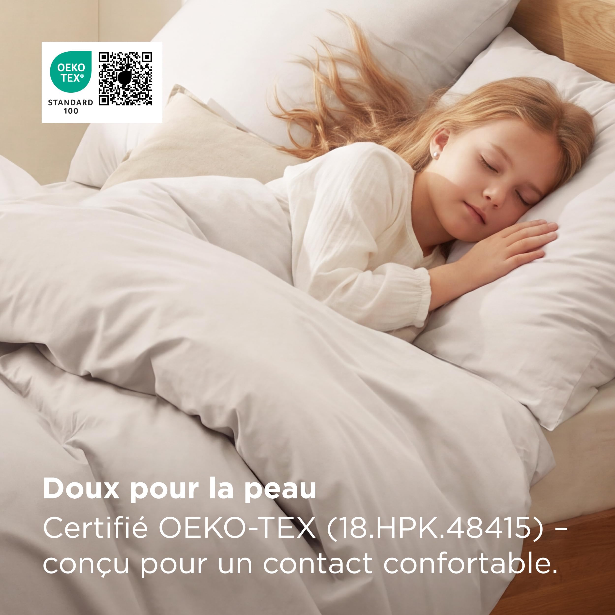 Bedsure Poszewka na kołdrę 200 x 200 – komplet pościeli ze 100% bawełny, certyfikat Oeko-Tex, poszwa na kołdrę 200 x 200 + 2 poszewki na poduszki 65 x 65 cm, z zamkiem błyskawicznym, kolor beżowy