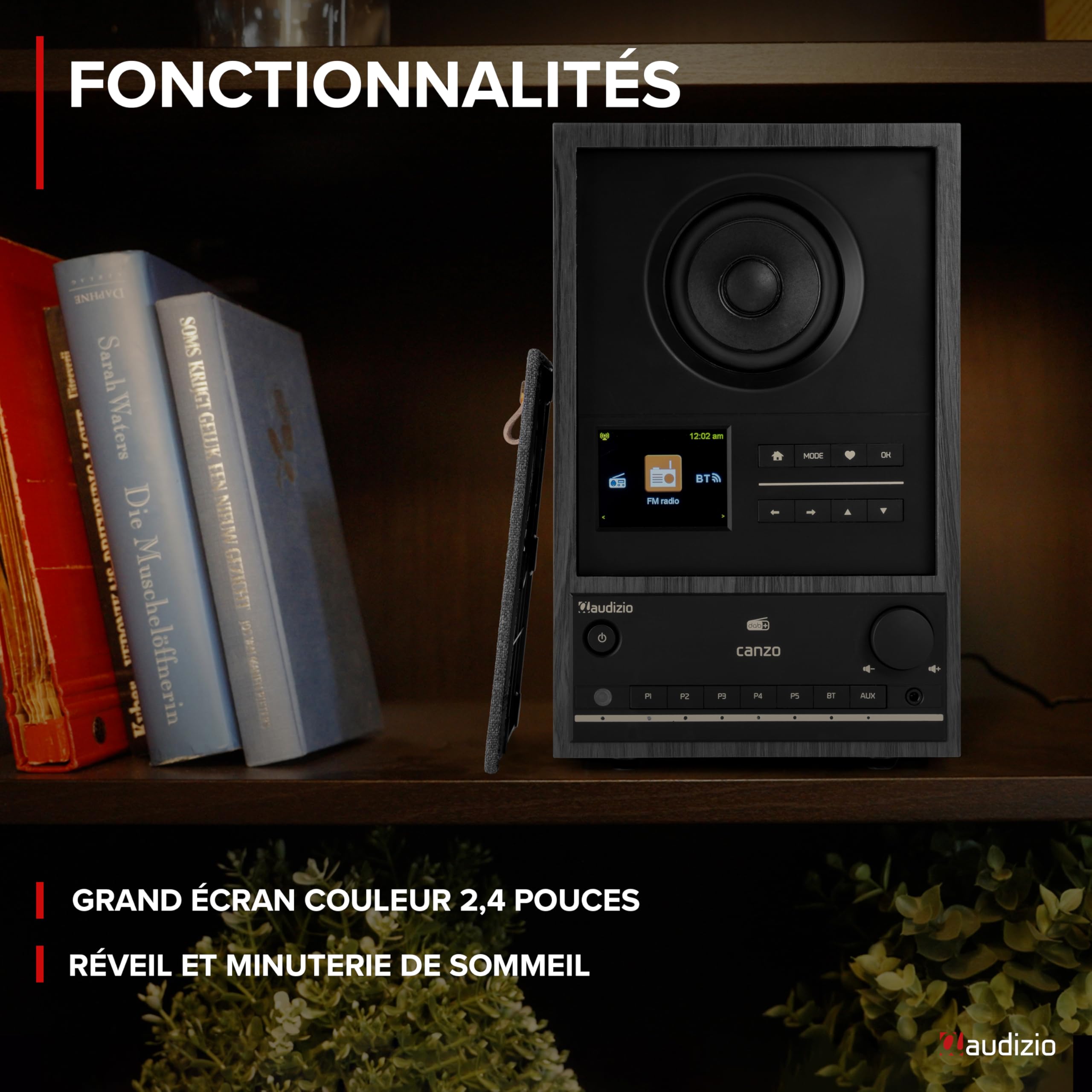 Audizio Canzo Radio Internet WiFi avec Dab/FM et Bluetooth - Gris, Radio au Design Rétro, Panneau Amovible, Écran LCD, Réveil, Télécommande Incluse, Idéale comme Radio de Bibliothèque