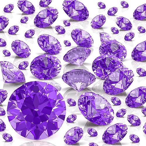 Hicarer 800 piezas de diamantes decorativos acrílicos para mesa de diamantes para mesa para relleno de jarrón, mesa de fiesta (morado, 0.78