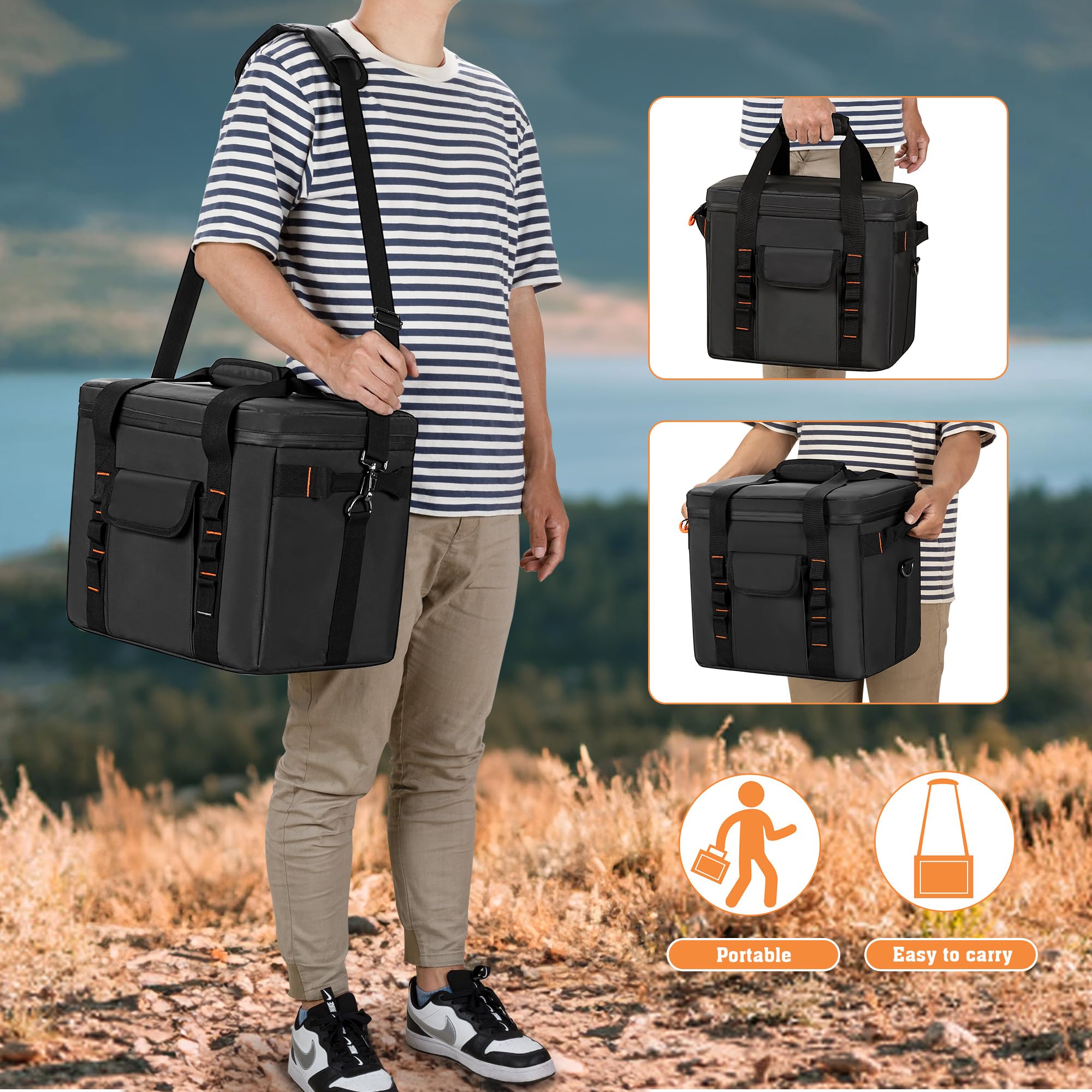 Trunab Custodia da Trasporto Resistente all'Umidità Compatibile con Jackery Explorer 300/500/1000/1000 Pro/ECOFLOW River2/River2 Pro/River2 Max, Borsa per Generatore Scolastico con Divisori Regolabili