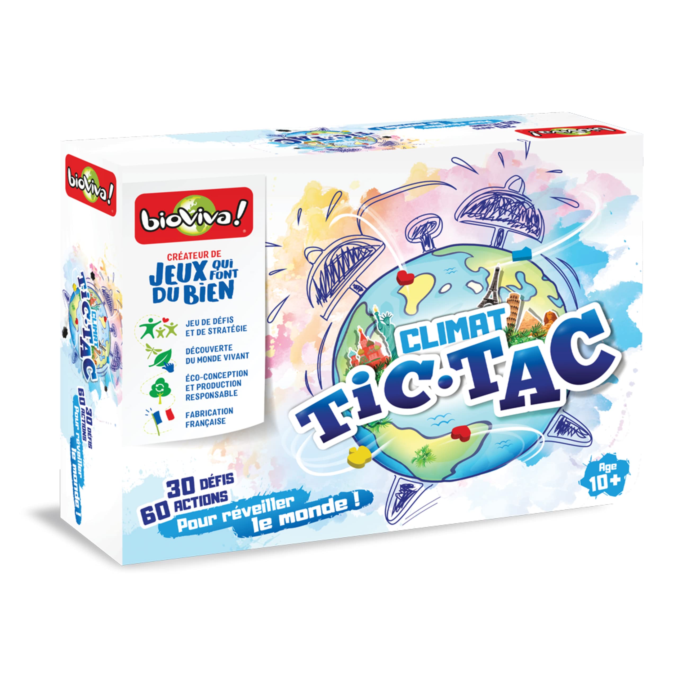 BiovivaClimate Tic-Tac Cooperate with Other Players to Save Planet Plateau-Collection Cooperative Game-2 to 5 Players-10 Years-Made in France, 230360