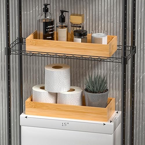 Miniatura 6 de Bandeja organizadora de cajones de cocina, organizador de cajones profundos de bambú apilable para cubiertos grandes, utensilios, cubiertos, cajones