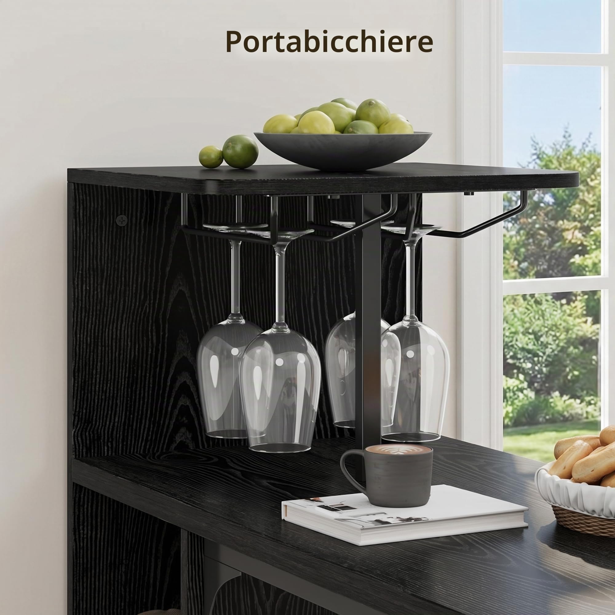 Xbro Tavolo da Bar con 2 Sgabelli, Portabottiglie 120x40x120 cm