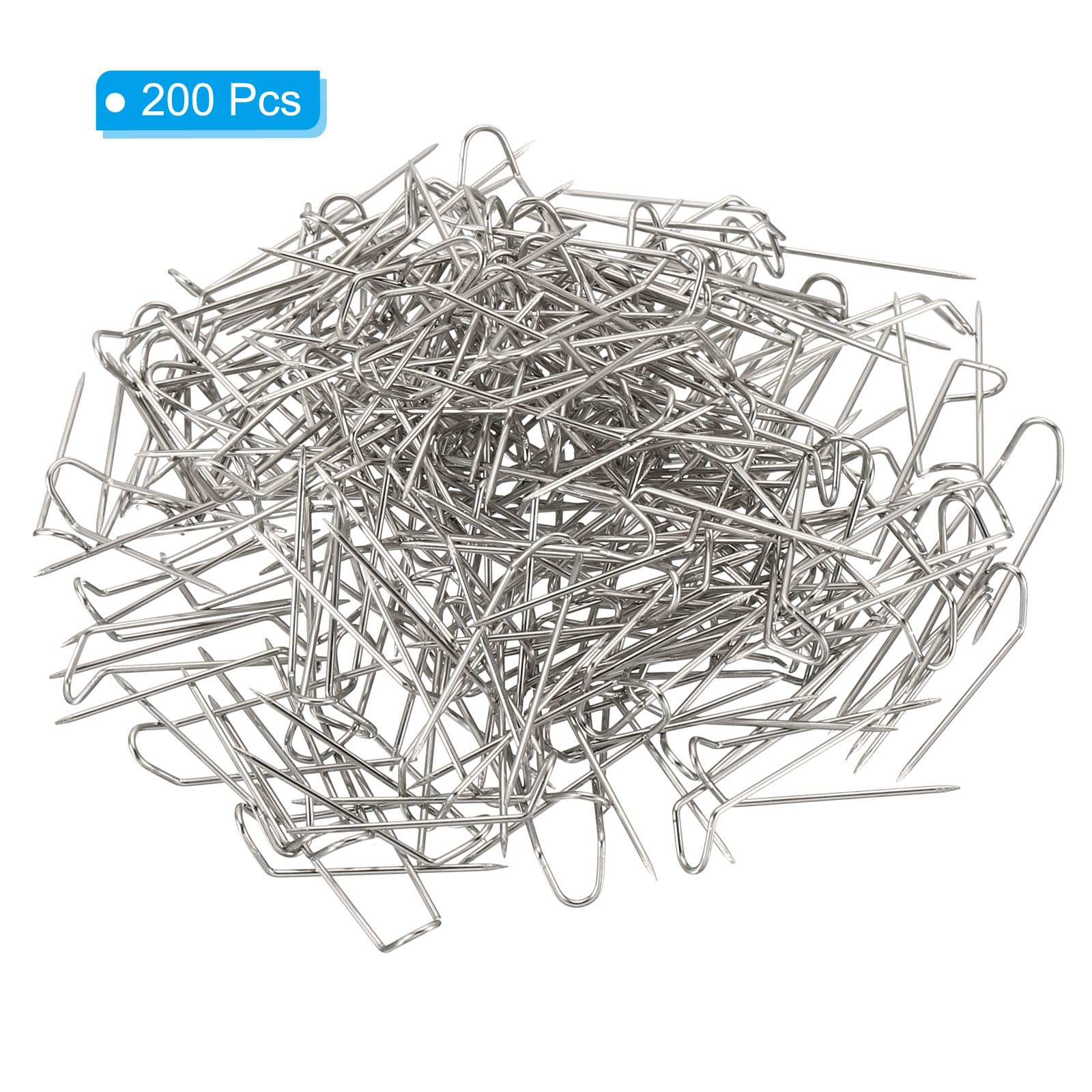 PATIKIL Fork Pins, 200 Pcs Stainless Steel Sewing U-Pins 0.8" Double Blocking Pin for Sewing Jewelry Fabric Craft DIY Silver - Image 3