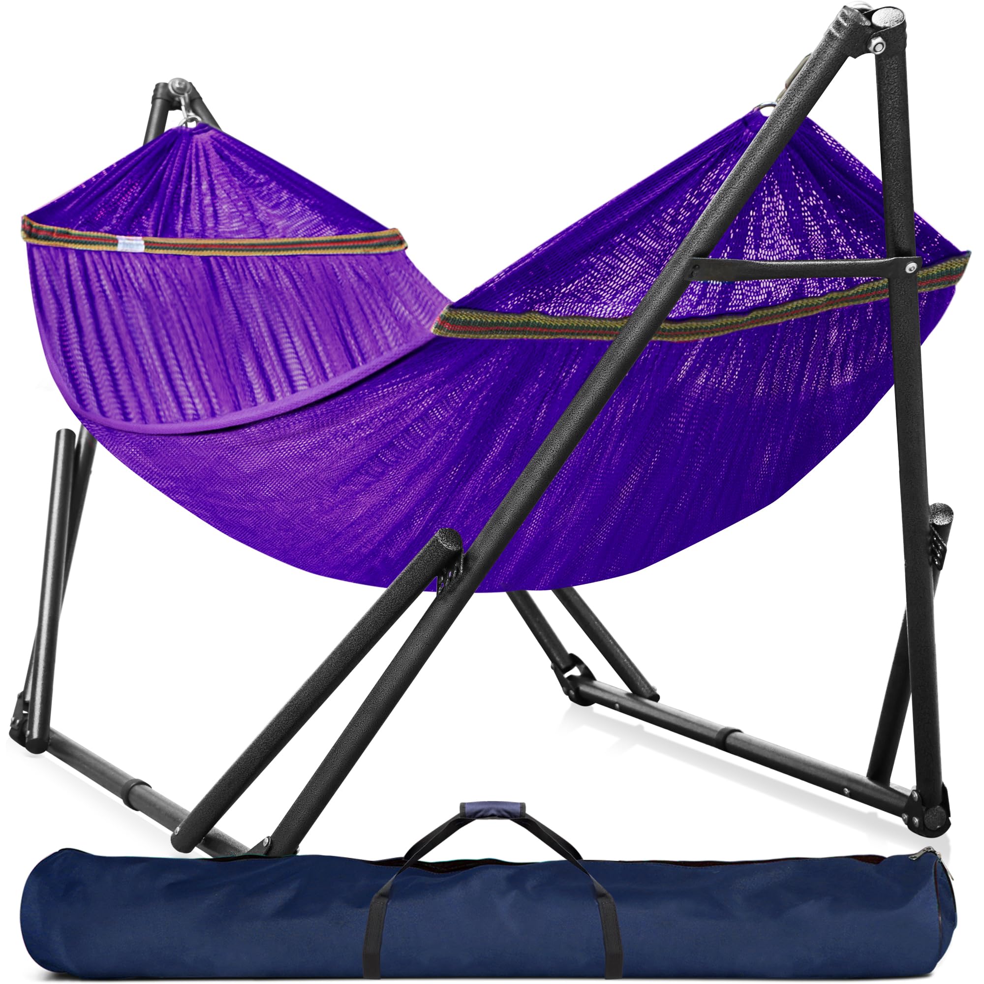 Tranquillo Universal Double Hammock with Stand Included/Foldable, Purple