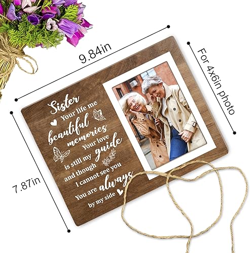 Miniatura 3 de Marco de fotos conmemorativo, marco de fotos para hermana, regalos de condolencias por pérdida de hermana querida, regalos de duelo por pérdida de
