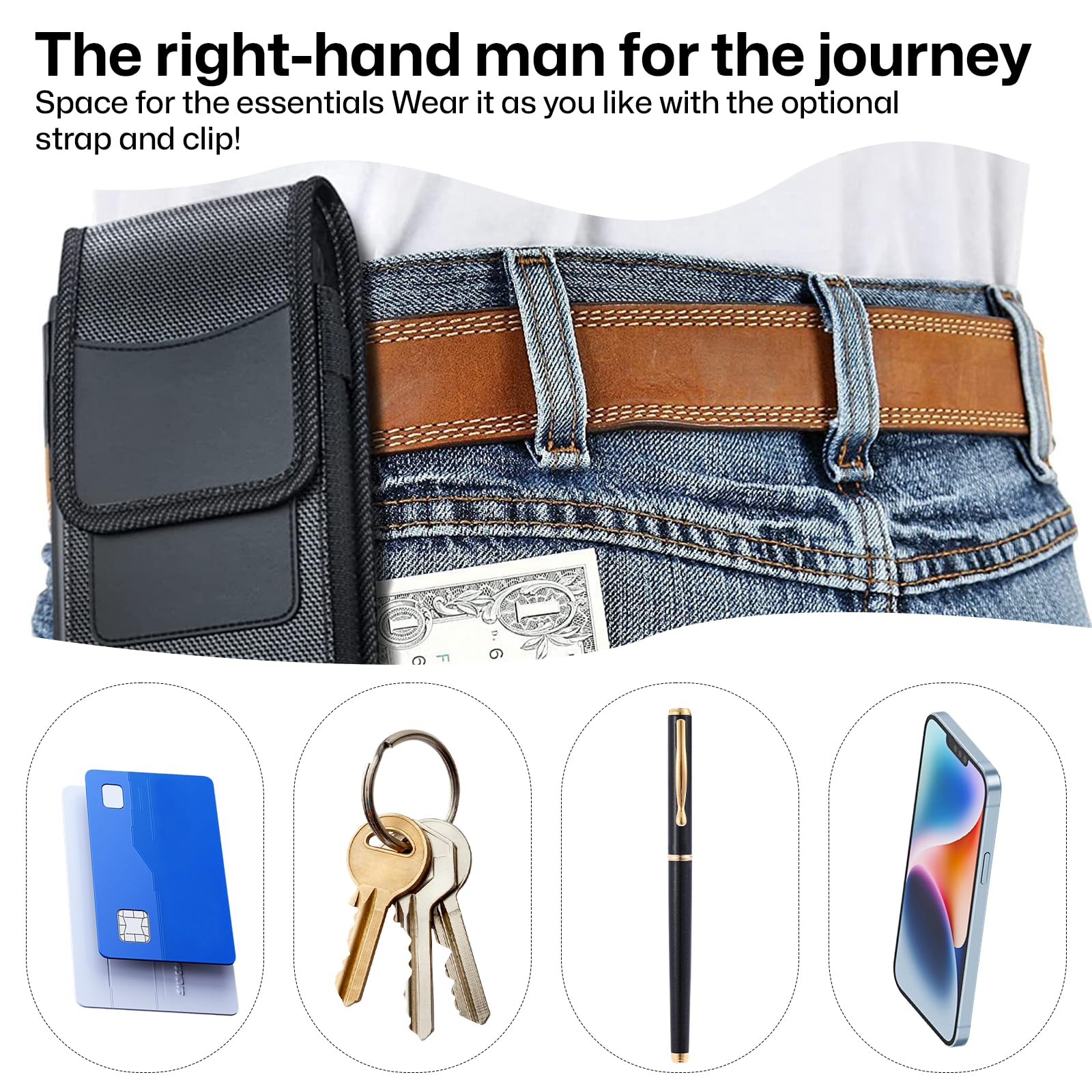 2 sztuki Etui na telefon XXL, Wytrzymała ochronna torebka na telefon z klamrą, portfel z uchwytem na karty ID do iPhone 15 14 13 12 11 FE Plus Ultra Mini Lite Pro Max