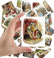 Vista 10 de Pegatinas grandes (24 piezas de 2.5 x 3.5 pulgadas) Poemas Vintage Book Grabado Ilustración