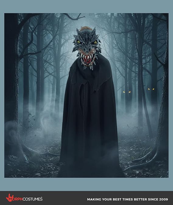 Zagone Studios Noir Dragone Dragon Face Latex Mask with Harnessed Moving Mouth