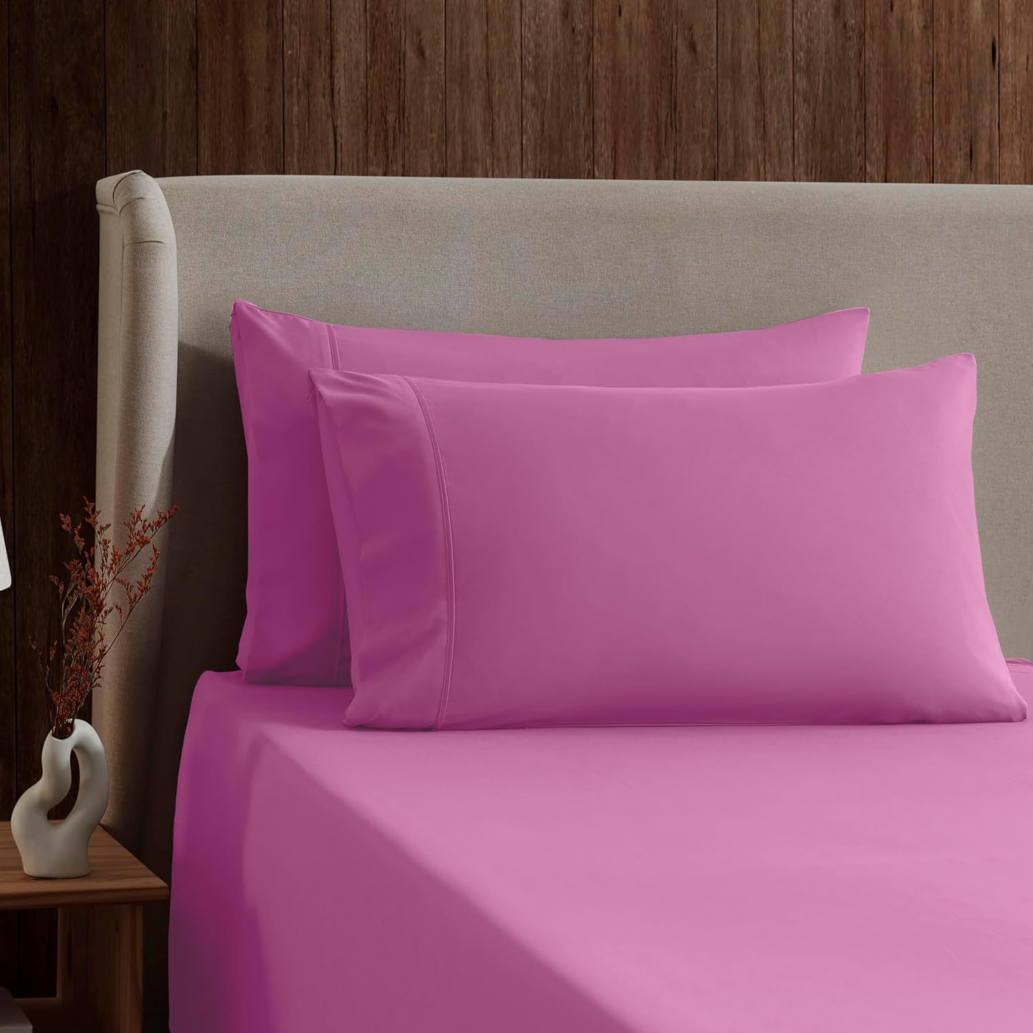 Nestl Twin Sheets Set - 3 Piece Twin Bed Sheets, Deep Pocket, Hotel Luxury, Extra Soft, Breathable and Cooling, Light Pink Sheets for Twin Size Mattresses Twin 32 - Light Pink