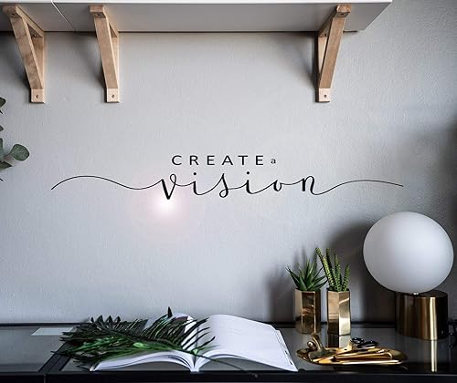Vinilo adhesivo de pared con cita inspiradora para crear palabras de visión, mural 28.5 x 3.5 pulgadas gz031