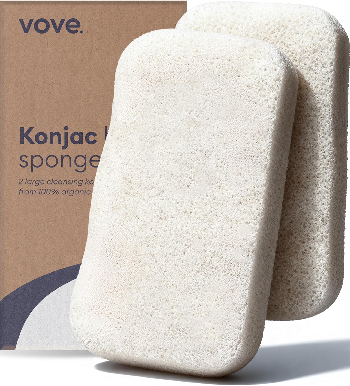 Amazon.com: Vove Organic Konjac Body Sponges 2-Pack - Natural Full Body ...