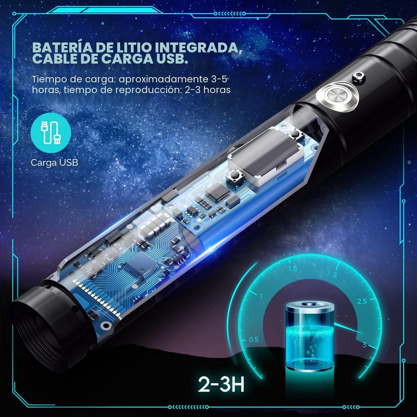 Lischwert Sable de luz RGB 7 Colores 3 Modelos de Sable de luz, Suave vibración y Efectos de Sonido de Lucha, Juguete de Regalo y Cosplay para niños a Partir de 6 años (77 cm Negro)