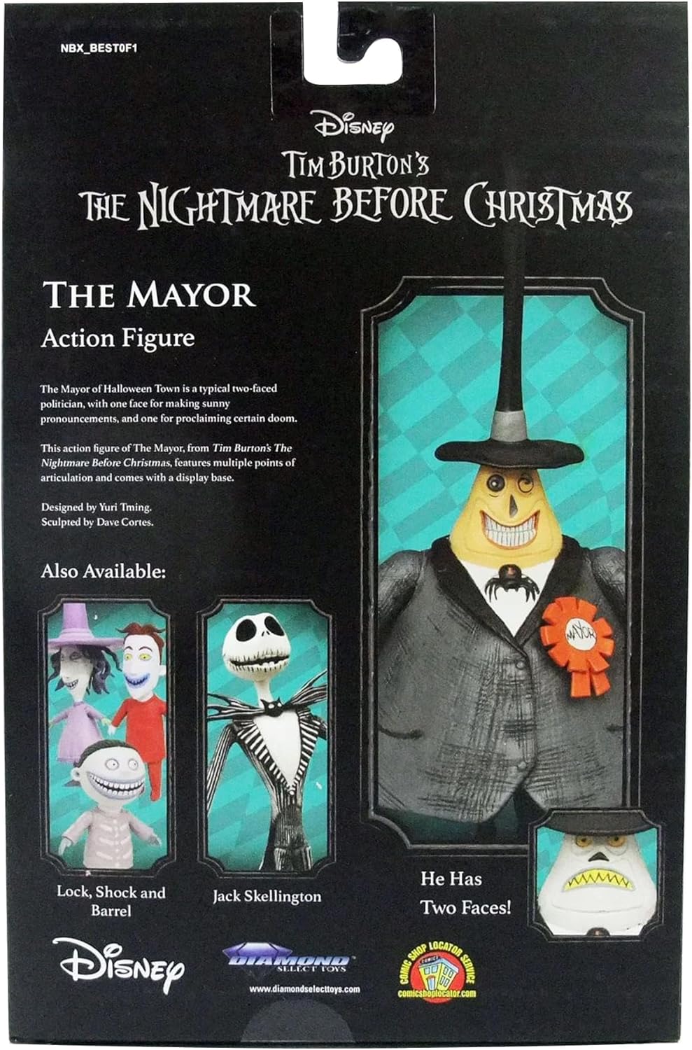 Diamond Select Toys The Nightmare Before Christmas Best of Series: Mayor Action Figure, Multicolor