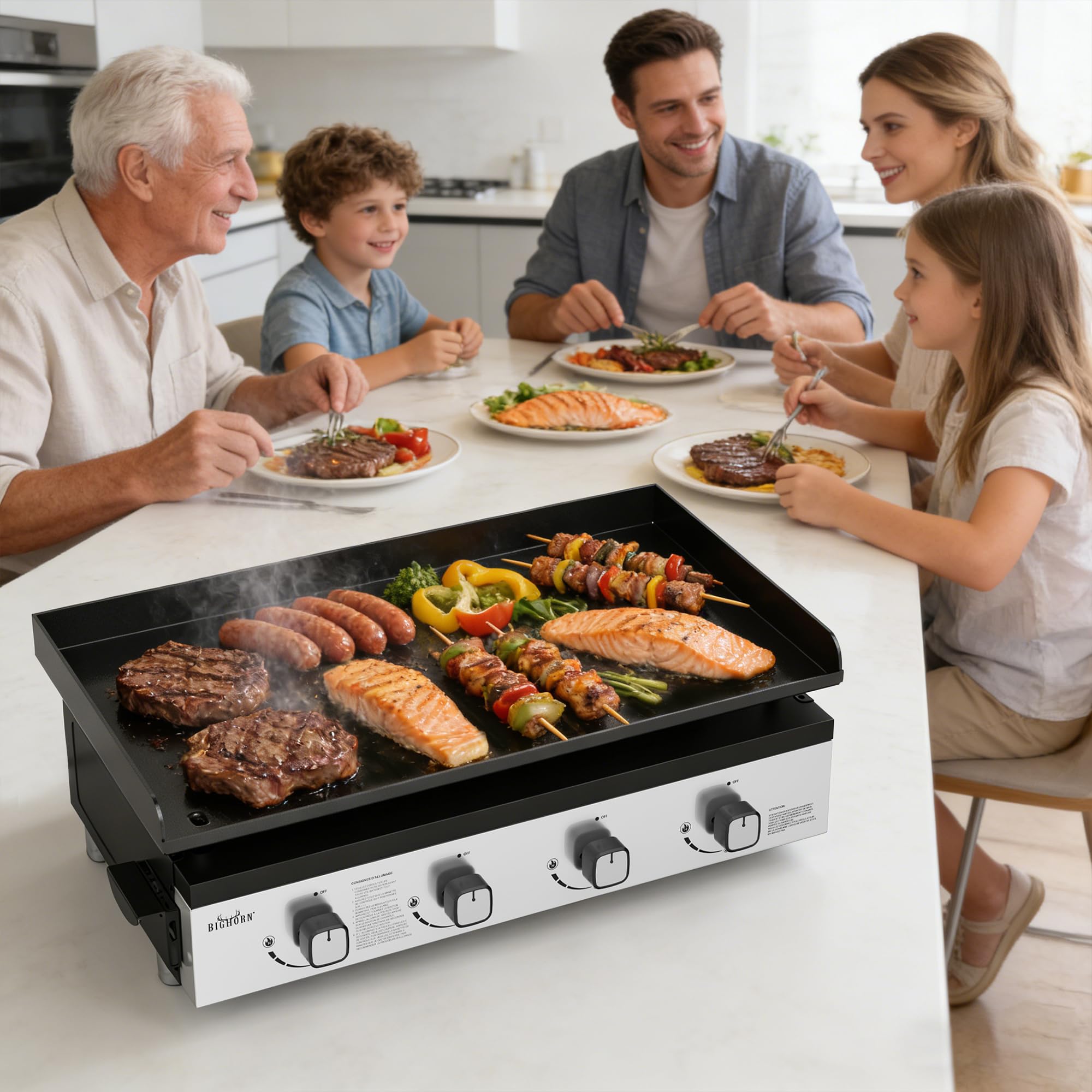 BIGHORN Plancha - Barbecue a gas, portatile, 4 bruciatori
