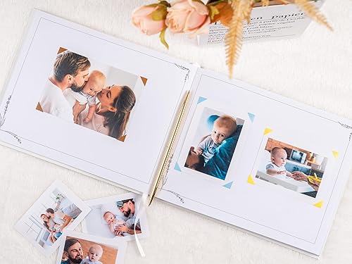 Miniatura 7 de SOUL MAMA Libro de invitados de boda personalizado, 9 x 7 pulgadas, letreros negros para libro de invitados para boda con nombres personalizables y