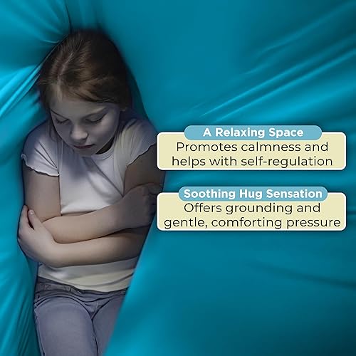 Miniatura 29 de Columpio sensorial de interior para niños o exteriores – Soporta 300 libras, doble capa y giro de 360°, hamaca de terapia de compresión calmante