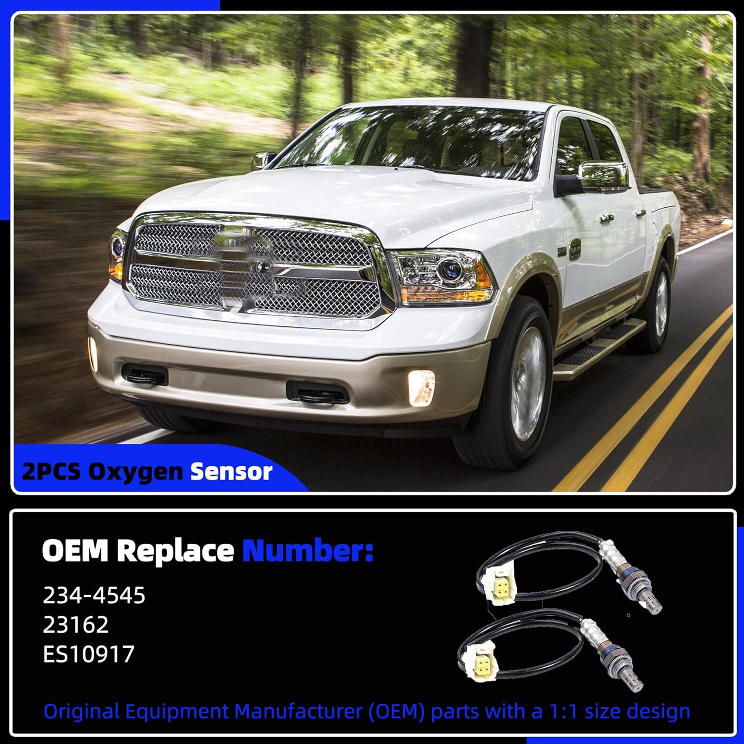 Generic 2PCS 234-4545 Oxygen O2 Sensor Compatible with Dodge Challenger Durango Charger Journey Ram 1500 2500 3500 Town & Country 2.0L 2.4L 3.6L 5.7L 6.2L 6.4L Oxygen Sensor Set