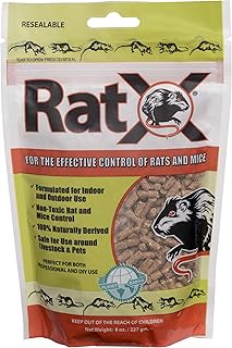 EcoClear Products 620100-6D RatX All-Natural Non-Toxic Humane Rat and Mouse Killer Pellets, 8 oz. Bag