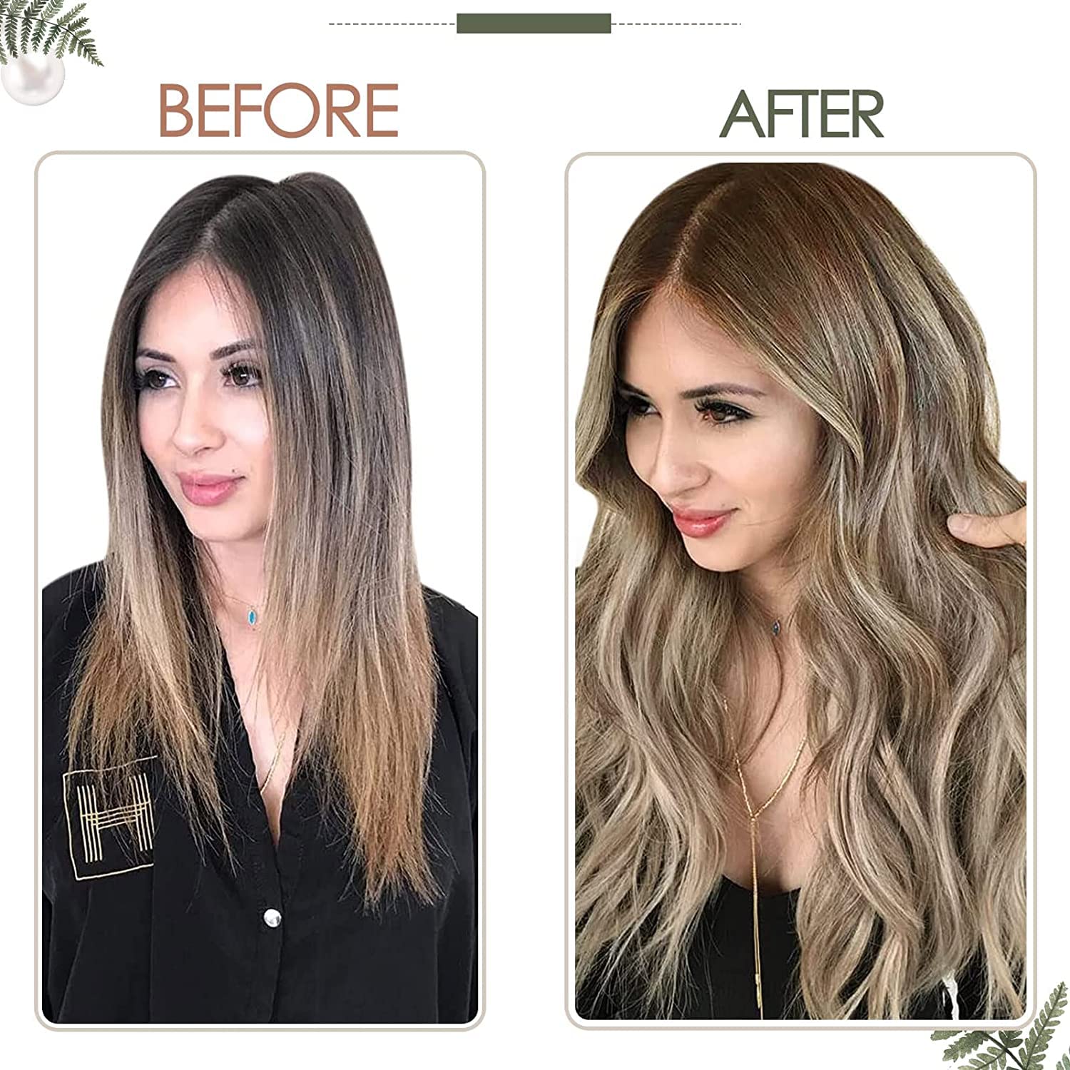 RUNATURE Weft Hair Extensions Real Human Hair Blonde Ombre Remy Sew in Weft Hair Extensions Human Hair Blonde Balayage Weft Hair Extensions 18 Inch 100 Gram - Image 2