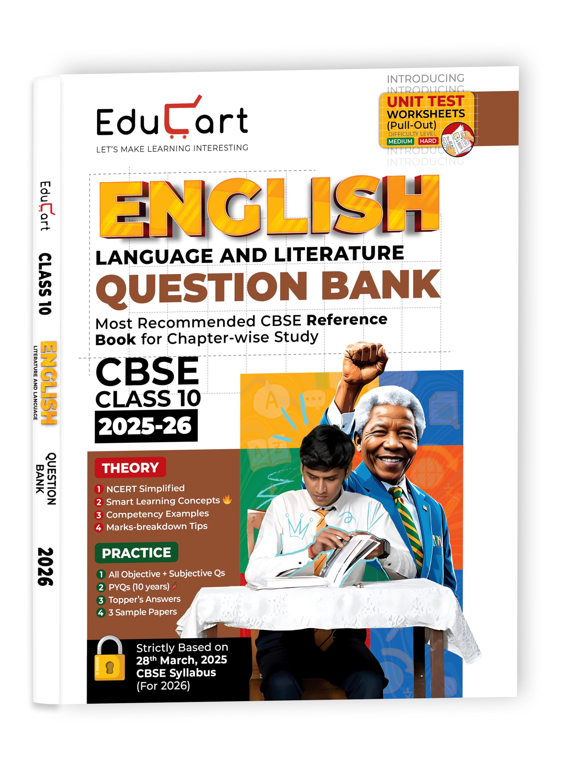 Educart CBSE Question Bank Class 10 English 2025-26 on new Syllabus 2026 (Introducing Unit Test Worksheets) Paperback – 27 February 2025