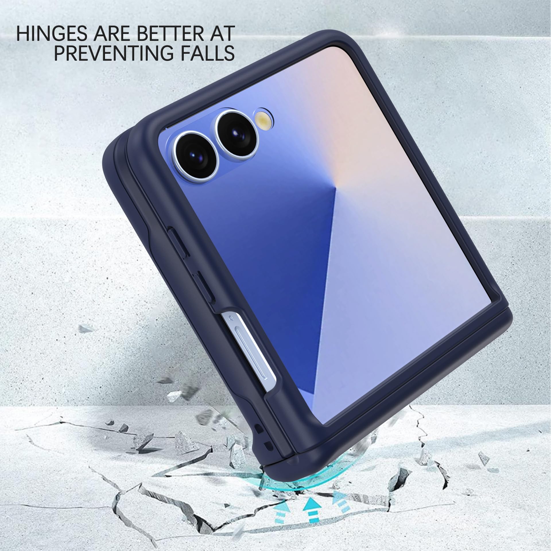 Schlanke Hülle for Samsung Galaxy Z Flip 8 Scharnier Kartenfach Stoßfest PC | Harte PC-Hülle mit Scharnier-Kartenfach. Leichter Stoßschutz hält Ihr Handy sicher und geschützt(Purple)