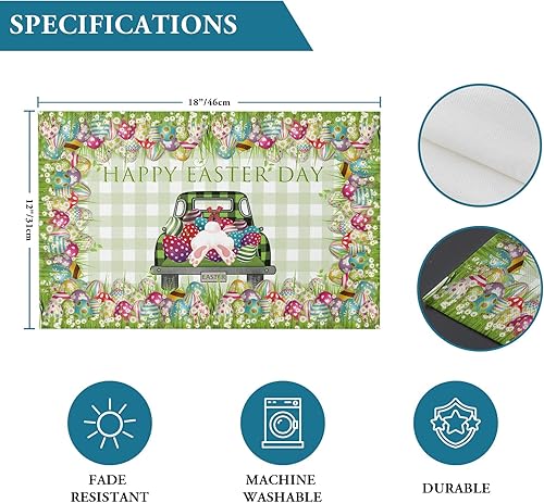 Vista 656 de Juego de 6 manteles individuales rojos para el día de San Valentín, diseño de corazón de San Valentín, resistentes al calor, lavables, manteles