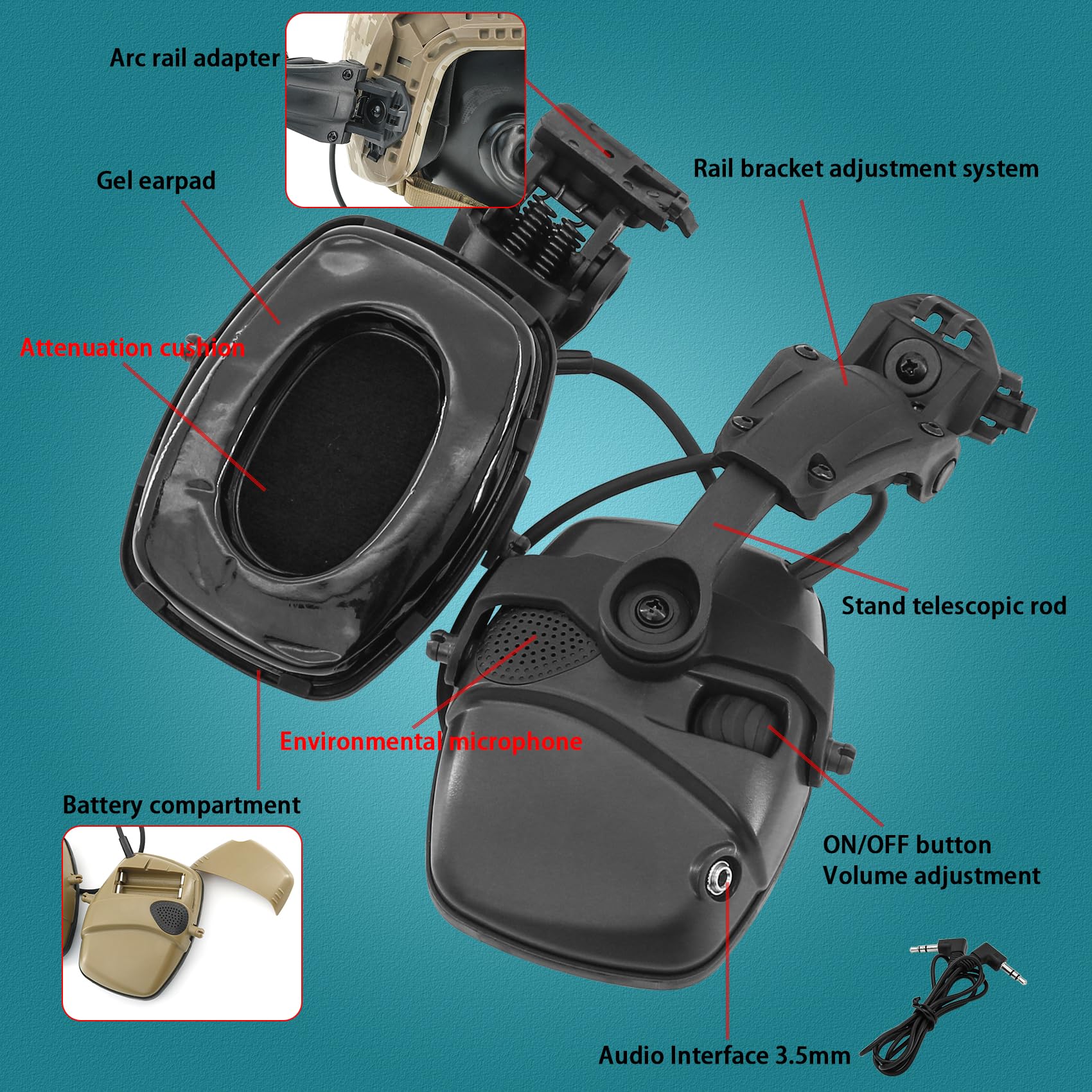 Noise Cancelling Hearing Protection for Shooting Sports - Dettaglio