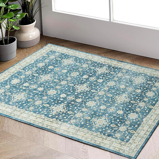 Carvapet 2' x 3' Small Area Rug NonSlip Vintage Floral